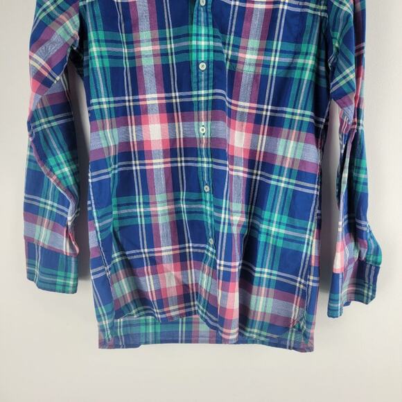 Southern Tide Trim Fit Button Up Shirt Long Sleeve Check Blue Size S - Picture 3 of 4